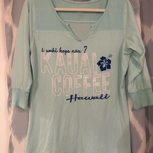 Blue 84 Women's Aqua Kauai Coffee Long Sleeve Tee